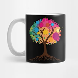 Tree of life with roots and colorful leaves 02 Mug